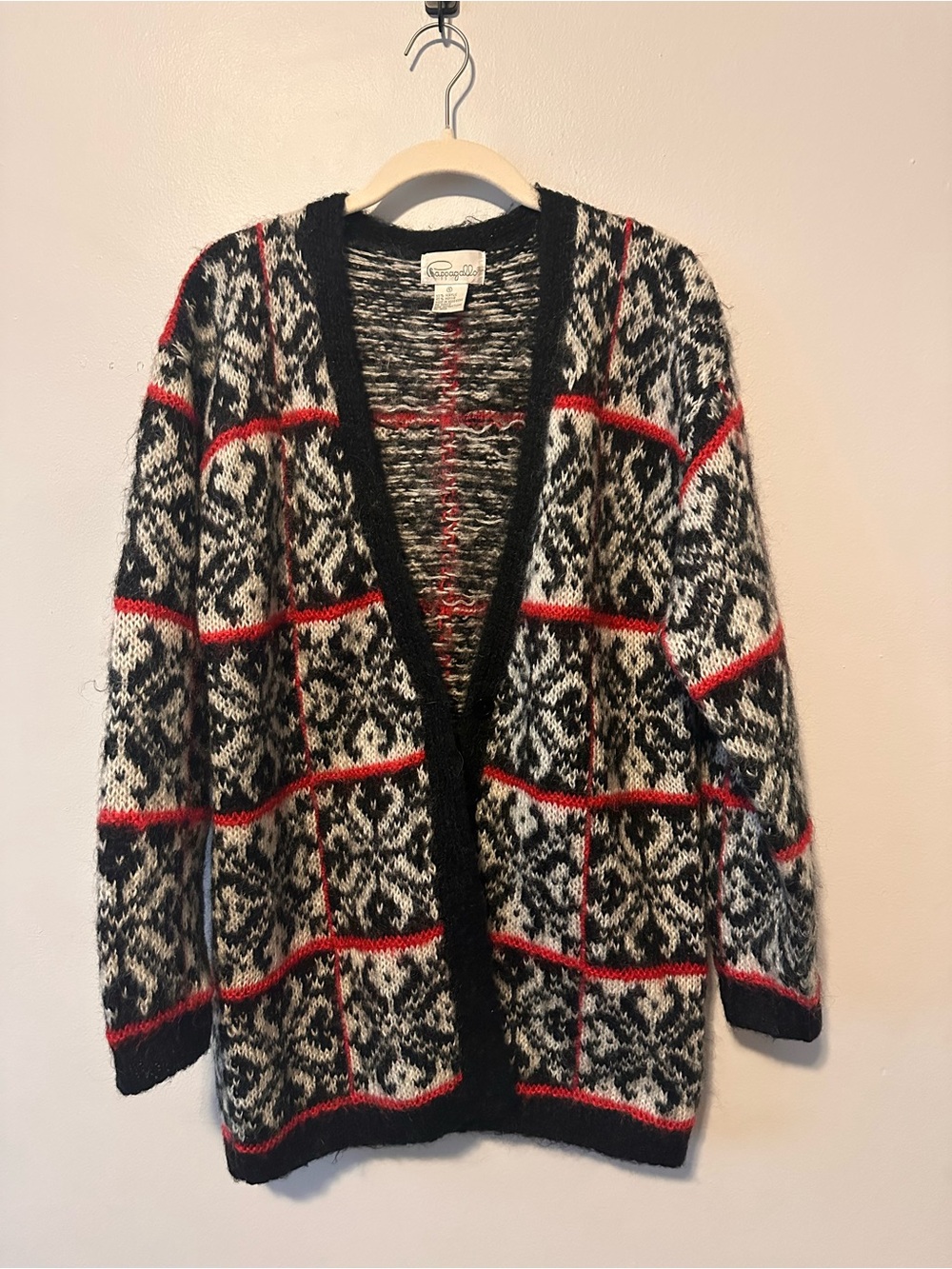 Pappagallo Fair Isle Nordic Print Vintage Knit Cardigan Sweater Small